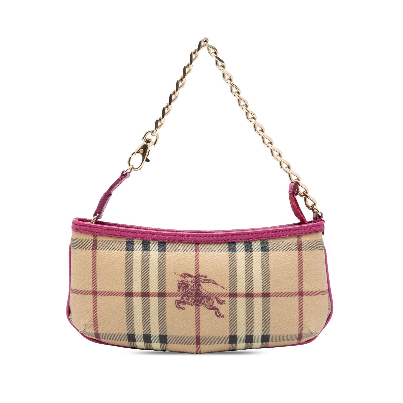 Clara Pochette Shoulder Bag in Haymarket Check Canvas with Chain Strap (1 of 6)
