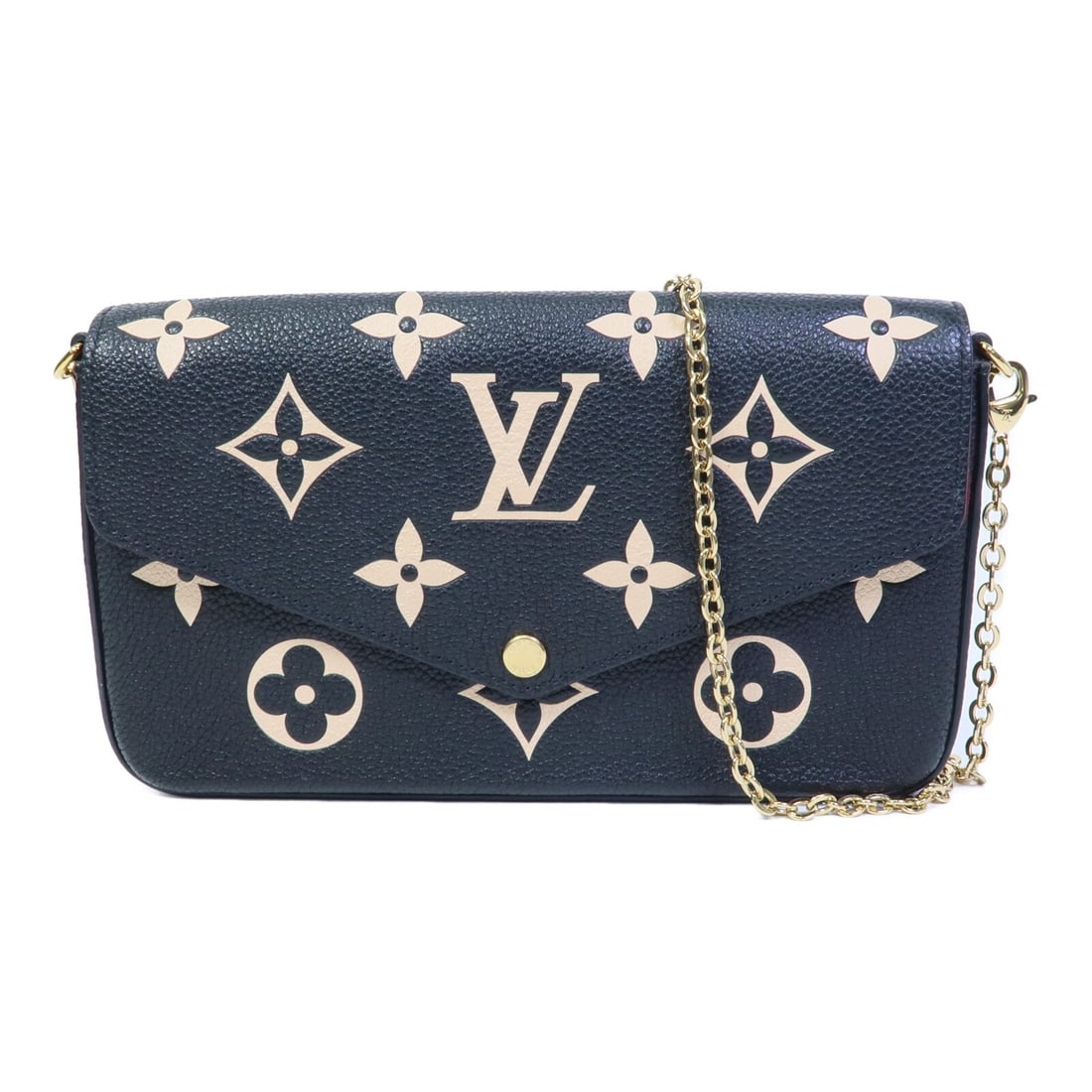 Louis Vuitton Felicie Pochette Black Empreinte Calfskin Shoulder Bag M80482: Louis Vuitton Felicie Pochette Black Empreinte Calfskin Shoulder Bag M80482 This Louis Vuitton Felicie Pochette shoulder bag features the iconic Monogram Empreinte design in black calfskin leather. Cr