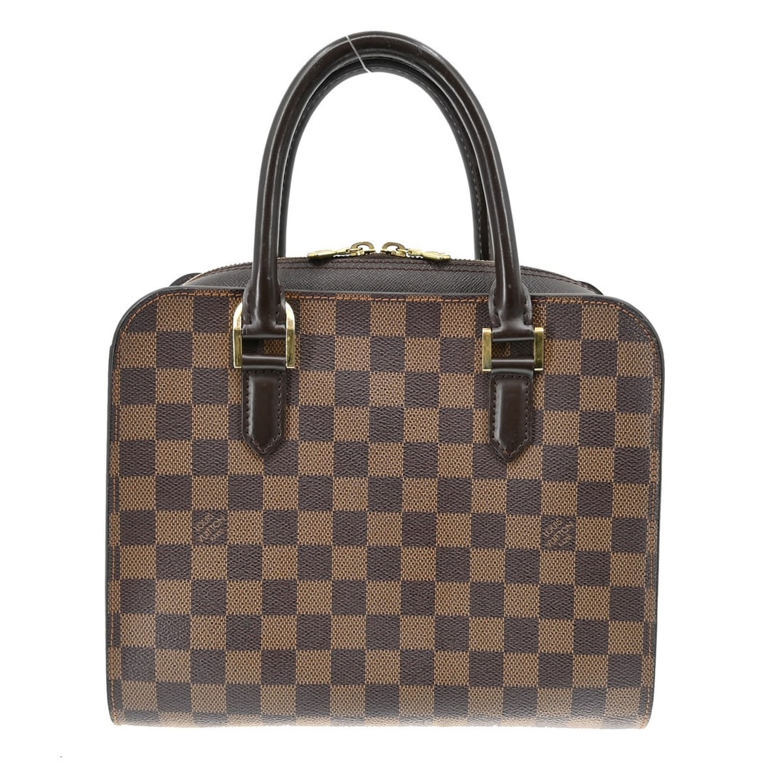 Louis Vuitton Triana Damier Ebene Canvas Satchel Top Handle Bag: Louis Vuitton Triana Damier Ebene Canvas Satchel Top Handle Bag This Louis Vuitton Triana handbag features the iconic Damier Ebene canvas with leather accents. Designed as a satchel or top handle bag,