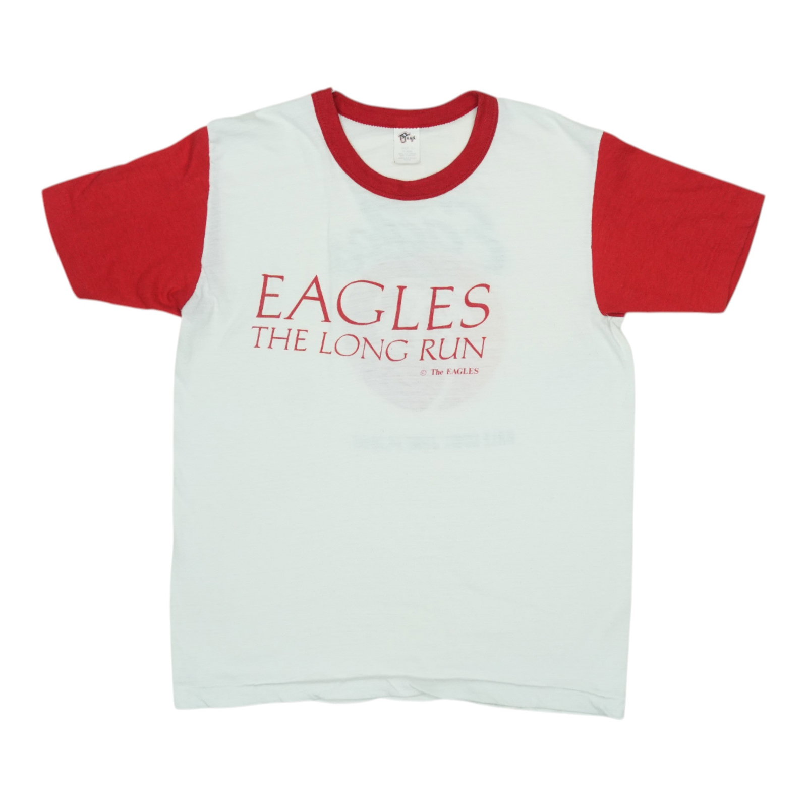 Vintage 1980 Eagles The Long Run Tour White Poly Cotton T Shirt: Vintage 1980 Eagles The Long Run Tour White Poly Cotton T Shirt This is an original vintage 1980 Eagles Long Run concert shirt featuring front and back graphics. Made from a 50/50 poly-cotton blend, t