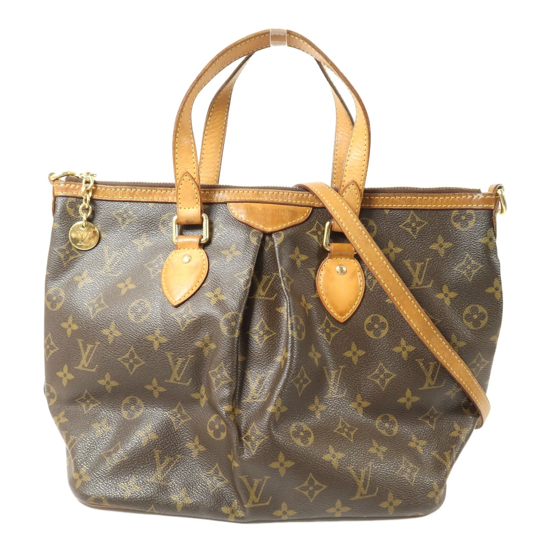 Louis Vuitton Palermo PM Monogram Brown 2 Way Shoulder Bag GHW: Louis Vuitton Palermo PM Monogram Brown 2 Way Shoulder Bag GHW This Louis Vuitton Palermo PM is a versatile 2-way shoulder bag crafted from brown PVC coated canvas with the classic monogram pattern. D
