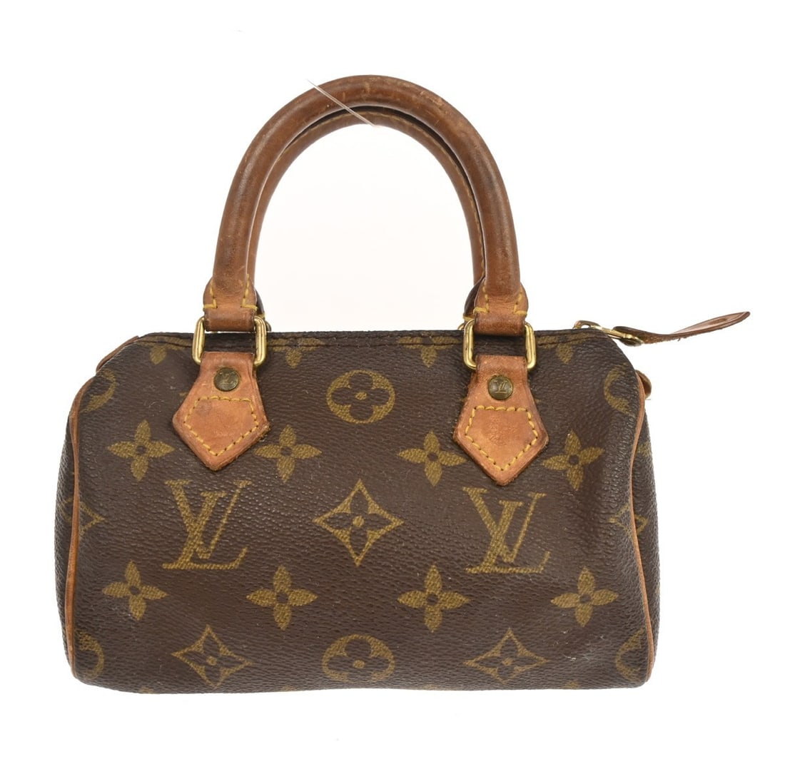Louis Vuitton Mini Speedy Monogram Canvas Brown Handbag M41534: Louis Vuitton Mini Speedy Monogram Canvas Brown Handbag M41534 This Louis Vuitton Mini Speedy handbag features the iconic monogram canvas leather and a compact, vintage design. The bag has a zip closu