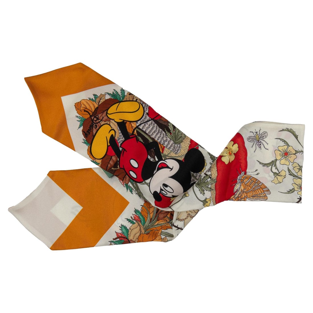 Gucci x Disney Limited Edition Mickey Mouse Silk Ascot: Gucci x Disney Limited Edition Mickey Mouse Silk Ascot Introducing the Gucci x Disney limited edition Mickey Mouse ascot, a unique collaboration that merges luxury fashion with iconic Disney charm. Cr