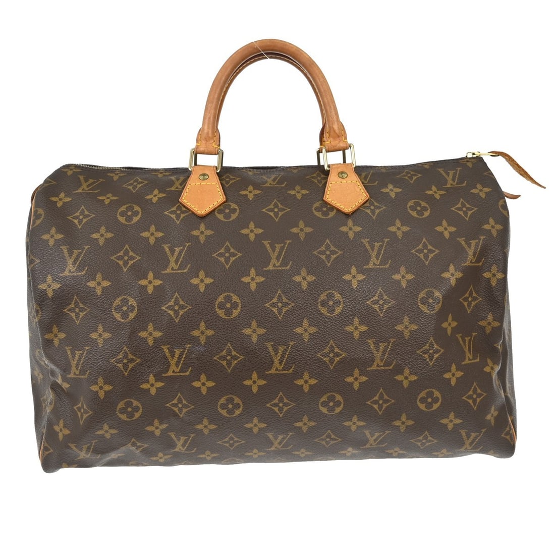 Louis Vuitton Speedy 40 Monogram Canvas Large Brown Duffle Bag M41522: Louis Vuitton Speedy 40 Monogram Canvas Large Brown Duffle Bag M41522 This Louis Vuitton Speedy 40 duffle handbag features the signature monogram canvas leather exterior with brown coloring and double