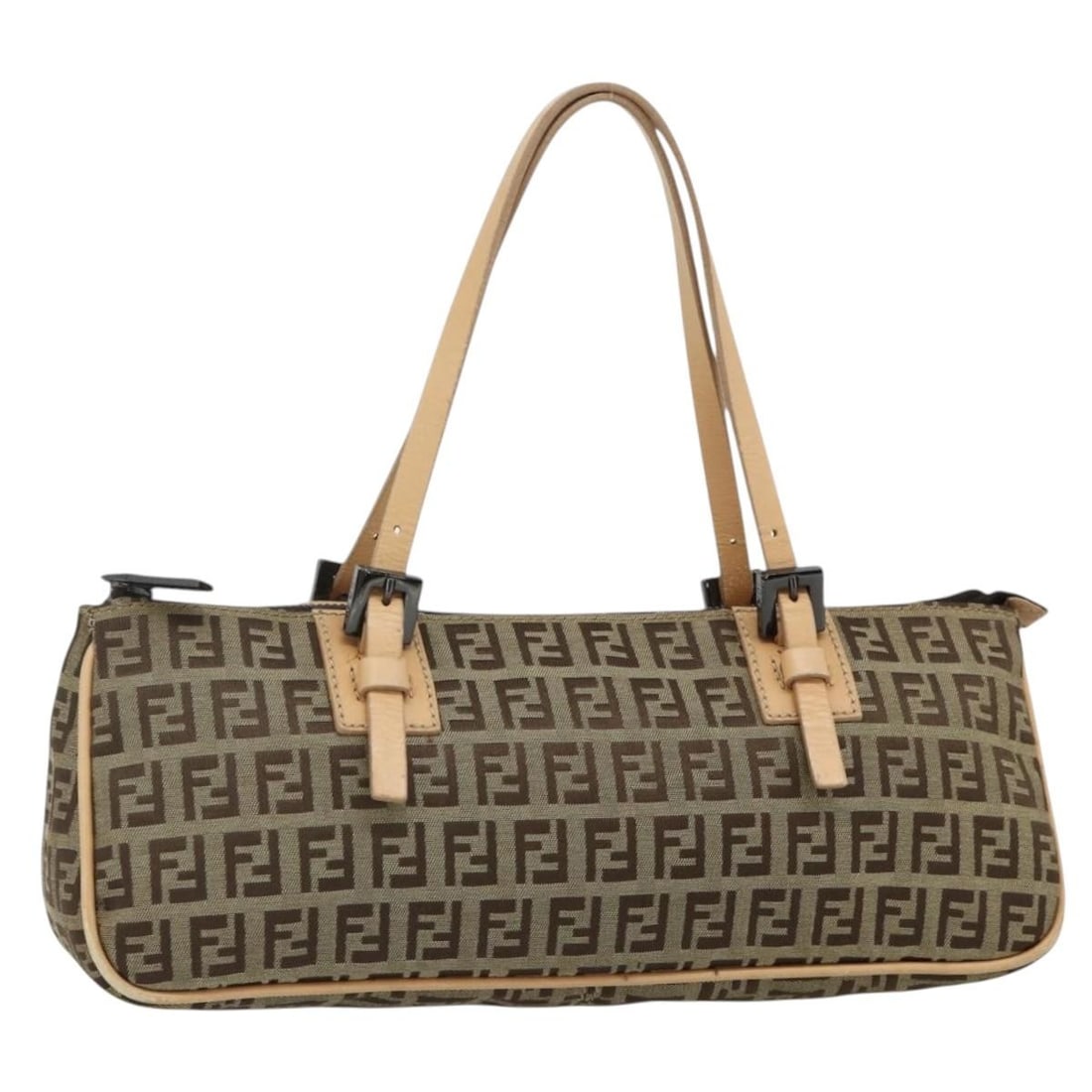 FENDI Beige Zucchino Canvas Women Handbag Italy 11.4in: FENDI Beige Zucchino Canvas Women Handbag Italy 11.4in This FENDI Zucchino Canvas handbag features a classic beige exterior and is crafted in Italy. Designed for women, the bag showcases the signature
