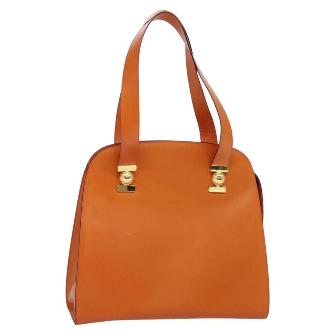 Celine Leather Tote in Gold and Orange Italian Made Handbag: Celine Leather Tote in Gold and Orange Italian Made Handbag This CELINE tote bag features a sophisticated design crafted from leather in a striking gold and orange color combination. Designed for wome