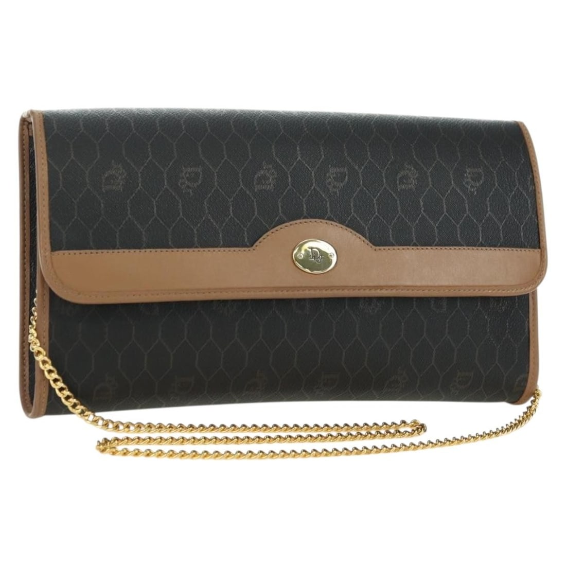 Christian Dior Gray Gold PVC Honeycomb Canvas Shoulder Bag: Christian Dior Gray Gold PVC Honeycomb Canvas Shoulder Bag This Christian Dior shoulder bag features the iconic honeycomb canvas design with gray and gold PVC leather accents. Crafted in France, it of