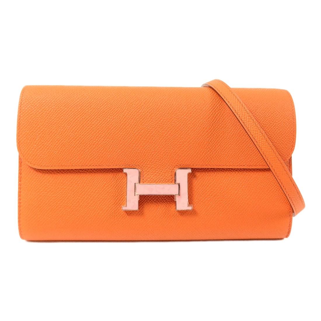 Hermes Constance To Go Pink Clemence Leather Shoulder Bag Palladium Hardware: Hermes Constance To Go Pink Clemence Leather Shoulder Bag Palladium Hardware This Hermes Constance To Go shoulder bag is crafted from Clemence leather in a pink hue, featuring silver-tone hardware. De