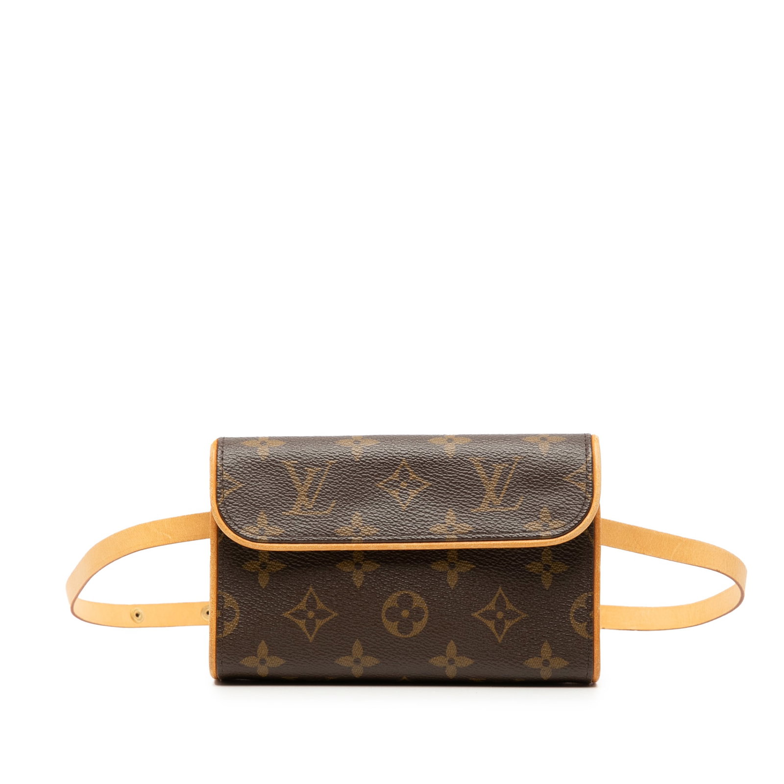 Louis Vuitton Florentine Monogram Canvas Clutch with Vachetta Leather Trim: Louis Vuitton Florentine Monogram Canvas Clutch with Vachetta Leather Trim The Louis Vuitton Monogram Pochette Florentine features a signature monogram canvas body with vachetta leather trim, a flat v
