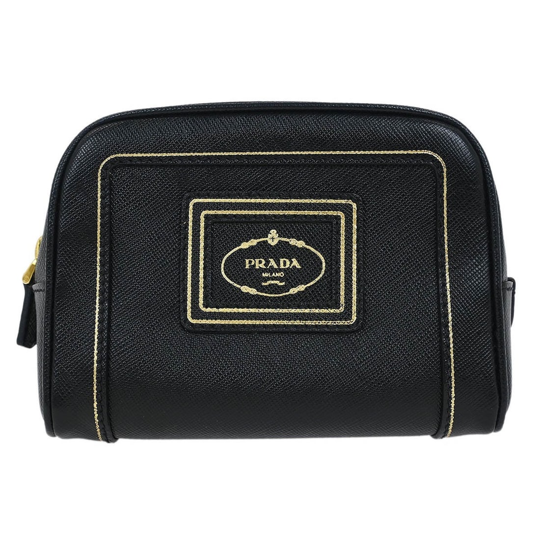 Prada Black Leather Mini Clutch Pouch Made in Italy: Prada Black Leather Mini Clutch Pouch Made in Italy This elegant Prada Black Leather Pouch is a stylish accessory perfect for casual occasions. The mini clutch features a sleek exterior made from high