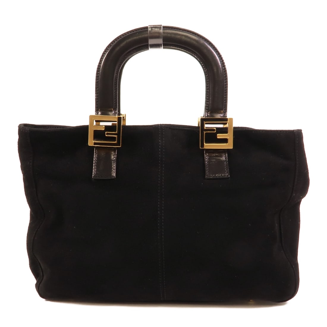 FENDI Black Suede Leather Handbag GHW Women Italy: FENDI Black Suede Leather Handbag GHW Women Italy This Fendi handbag is crafted from luxurious black suede leather and features a classic and elegant design. The bag offers a structured silhouette wit