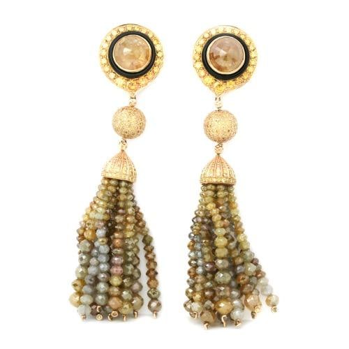 Natural Fancy Yellow Diamond Earrings 139.31 Ct 18K Gold (1 of 5)
