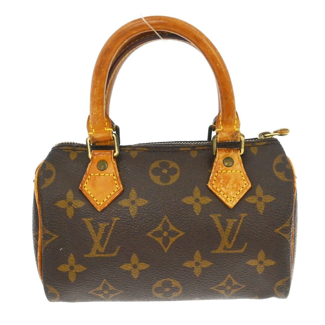 Louis Vuitton Speedy Mini Monogram Canvas Handbag: Louis Vuitton Speedy Mini Monogram Canvas Handbag This Louis Vuitton Mini Speedy handbag features the iconic monogram canvas leather exterior in brown, complemented by a zip closure and a compact mini