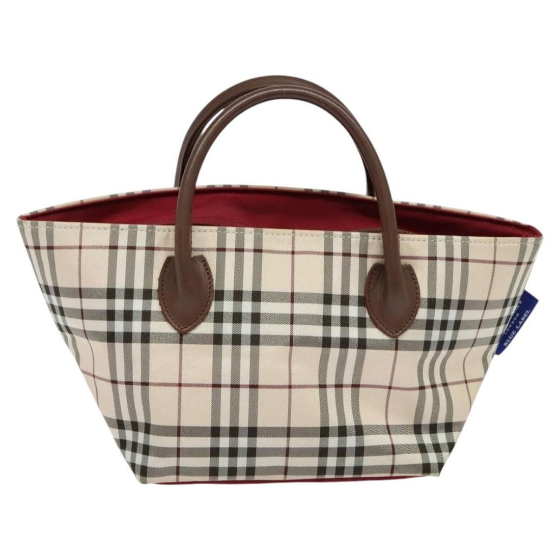 Nylon Shoulder Bag Burberry Nova Check Blue Label Beige 17cm: Nylon Shoulder Bag Burberry Nova Check Blue Label Beige 17cm This Burberry Nova Check Blue Label bag is crafted from beige nylon and designed for women. The bag features the signature Nova Check patte