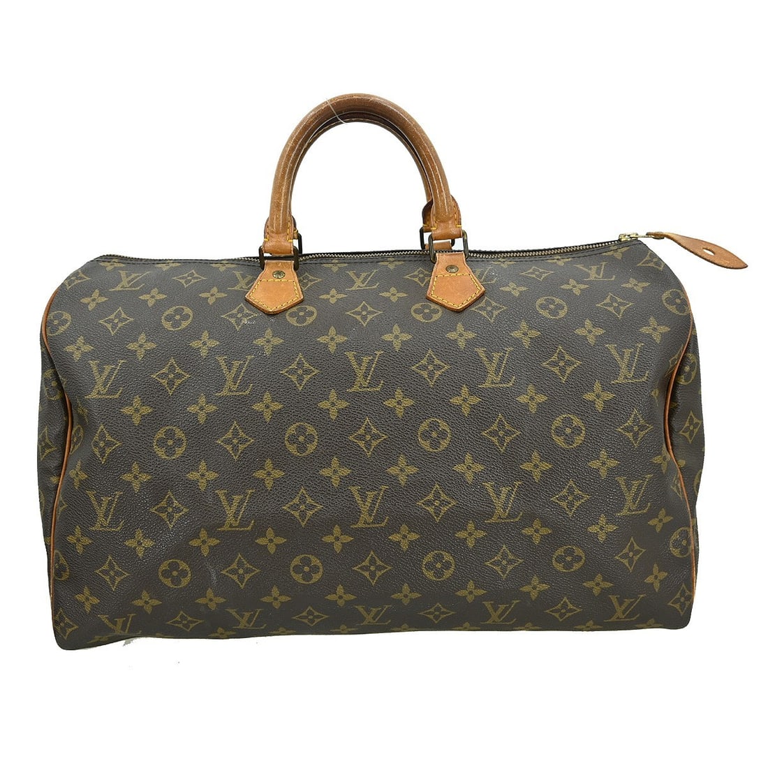 Louis Vuitton Speedy 40 Monogram Canvas Brown Large Duffle Bag M41522: Louis Vuitton Speedy 40 Monogram Canvas Brown Large Duffle Bag M41522 The Louis Vuitton Speedy 40 is a large duffle handbag crafted from brown monogram canvas leather. Featuring double handles with a 