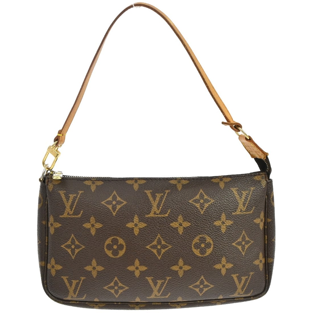 Louis Vuitton Monogram Pochette Accessoires Small Brown Canvas Pouch M51980: Louis Vuitton Monogram Pochette Accessoires Small Brown Canvas Pouch M51980 This Louis Vuitton Monogram Pochette Accessoires handbag features the classic brown monogram canvas leather exterior with a 