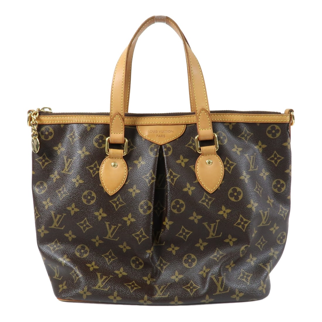 Louis Vuitton Palermo PM Monogram Canvas Shoulder Bag with Gold Hardware: Louis Vuitton Palermo PM Monogram Canvas Shoulder Bag with Gold Hardware This Louis Vuitton Palermo PM is a versatile 2-way shoulder bag crafted from signature brown PVC coated canvas with monogram pa