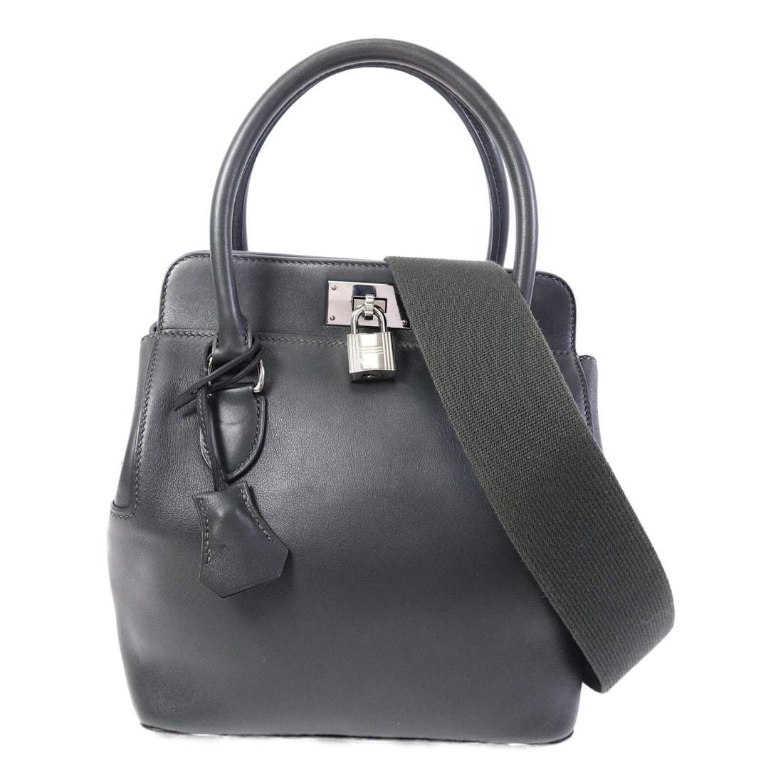 Hermes Toolbox 20 Swift Leather Green 2 Way Shoulder Bag PHW (1 of 15)