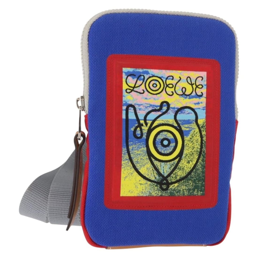 LOEWE Eye Loewe Blue Canvas Neck Pouch Authentic 147565 (1 of 18)