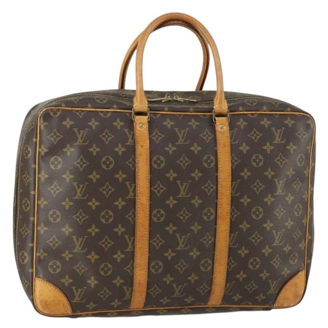 Louis Vuitton Monogram Canvas Sirius Boston Handbag 45cm: Louis Vuitton Monogram Canvas Sirius Boston Handbag 45cm This Louis Vuitton Sirius handbag features the iconic Monogram canvas, designed as a unisex Boston bag. It measures 45cm x 32cm x 15cm and is c