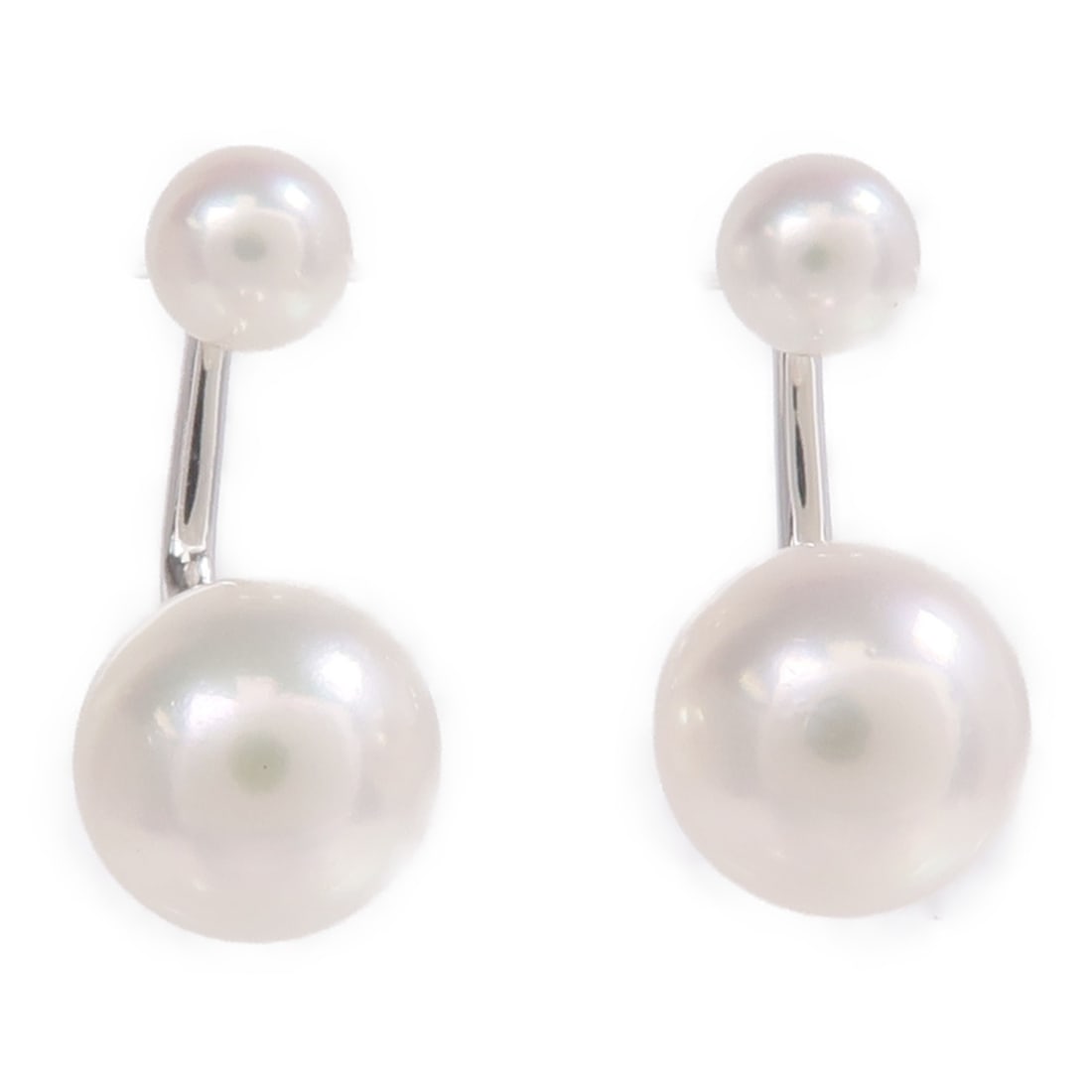 MIKIMOTO Pearl Pierced Earrings 18K White Gold (1 of 8)