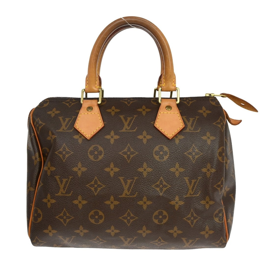Louis Vuitton Speedy Monogram Canvas Brown Vintage Handbag 25cm: Louis Vuitton Speedy Monogram Canvas Brown Vintage Handbag 25cm This Louis Vuitton Speedy handbag features the iconic Monogram canvas in brown. Designed for women, it is a vintage piece crafted in Fra