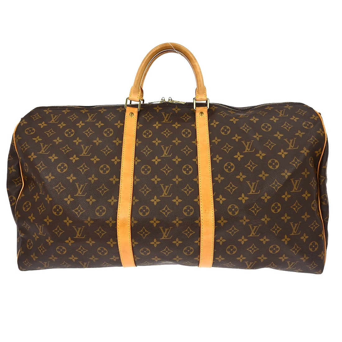 Louis Vuitton Keepall Bandouliere 60 Monogram Duffle Travel Bag: Louis Vuitton Keepall Bandouliere 60 Monogram Duffle Travel Bag This Louis Vuitton Keepall Bandouliere 60 duffle bag features the iconic Monogram canvas leather exterior in brown with double handles a