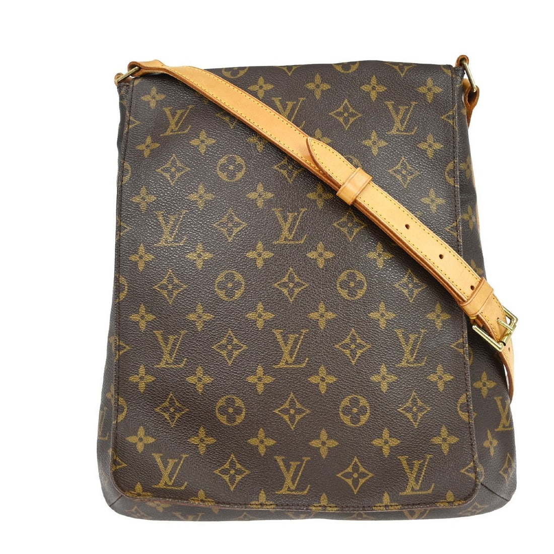 Louis Vuitton Monogram Canvas Musette Shoulder Bag for Women: Louis Vuitton Monogram Canvas Musette Shoulder Bag for Women This Louis Vuitton Musette handbag features the iconic Monogram canvas in brown, designed specifically for women. The bag shows scuffs, scr