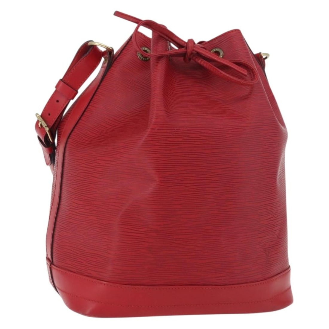 Louis Vuitton Noe Red Epi Leather Shoulder Bag: Louis Vuitton Noe Red Epi Leather Shoulder Bag This Louis Vuitton Noe handbag is crafted from red Epi leather and designed for women. The bag features a spacious interior with a drawstring closure and