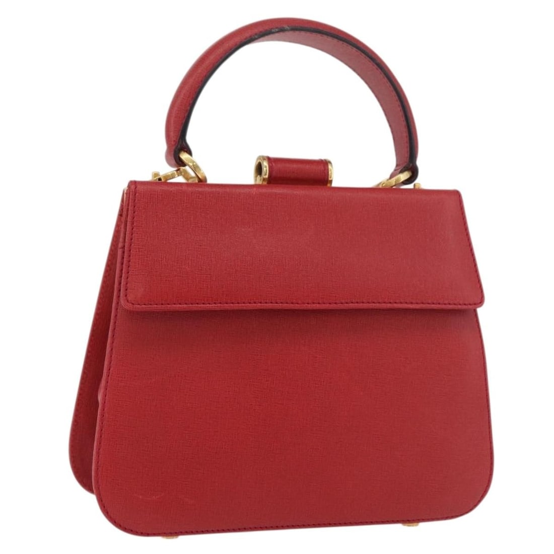 Salvatore Ferragamo Red Leather Gancini Handbag Gold Tone Italy: Salvatore Ferragamo Red Leather Gancini Handbag Gold Tone Italy This Salvatore Ferragamo Gancini handbag is crafted from red leather with gold-tone accents. Designed for women, it features a structure