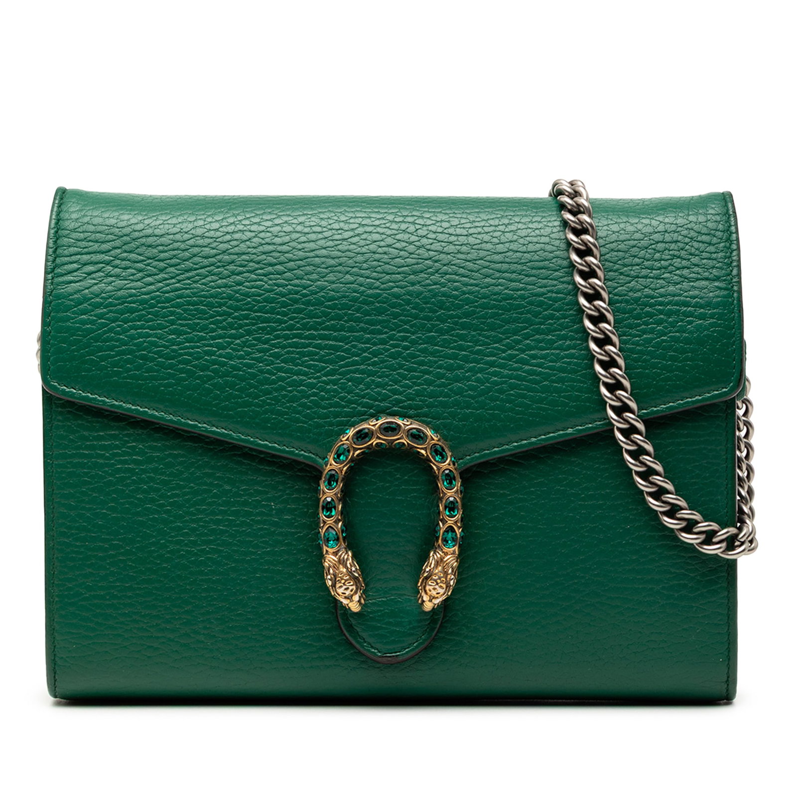 Gucci Dionysus Green Leather Wallet on Chain Bag (1 of 9)