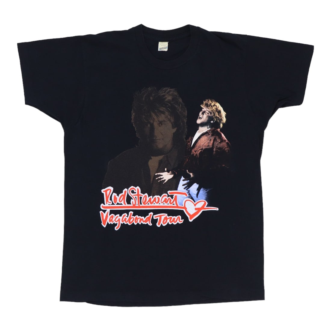 Vintage 1991 Rod Stewart Vagabond Tour Black Cotton Concert T-Shirt (1 of 5)