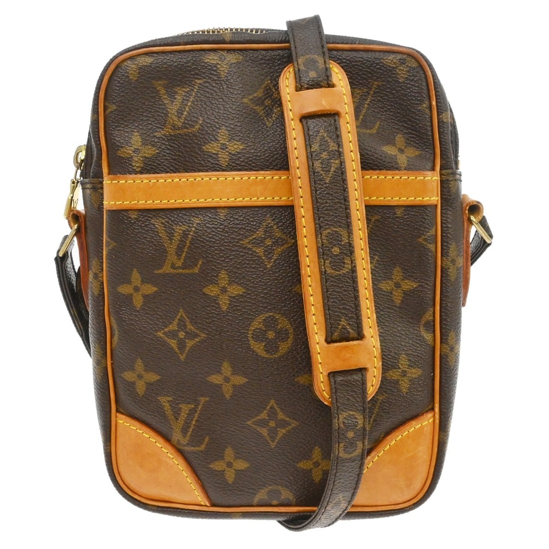 Louis Vuitton Danube Monogram Crossbody Bag M45266: Louis Vuitton Danube Monogram Crossbody Bag M45266 This vintage Louis Vuitton Danube shoulder bag features the iconic monogram canvas leather exterior and a classic crossbody design. It is equipped wi