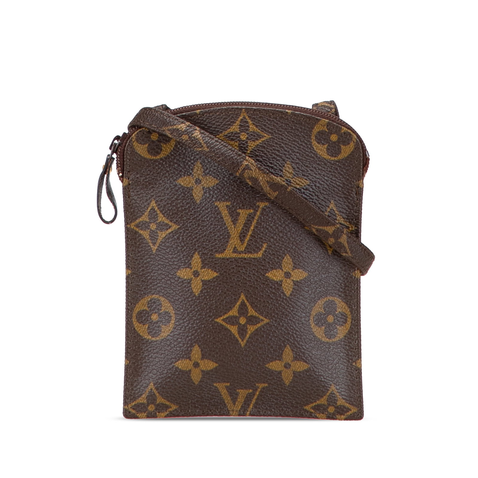 Louis Vuitton Monogram Pochette Secret Passport Holder Brown Canvas: Louis Vuitton Monogram Pochette Secret Passport Holder Brown Canvas The Louis Vuitton Monogram Pochette Secret Passport Holder is a stylish accessory crafted from durable monogram canvas. It features 
