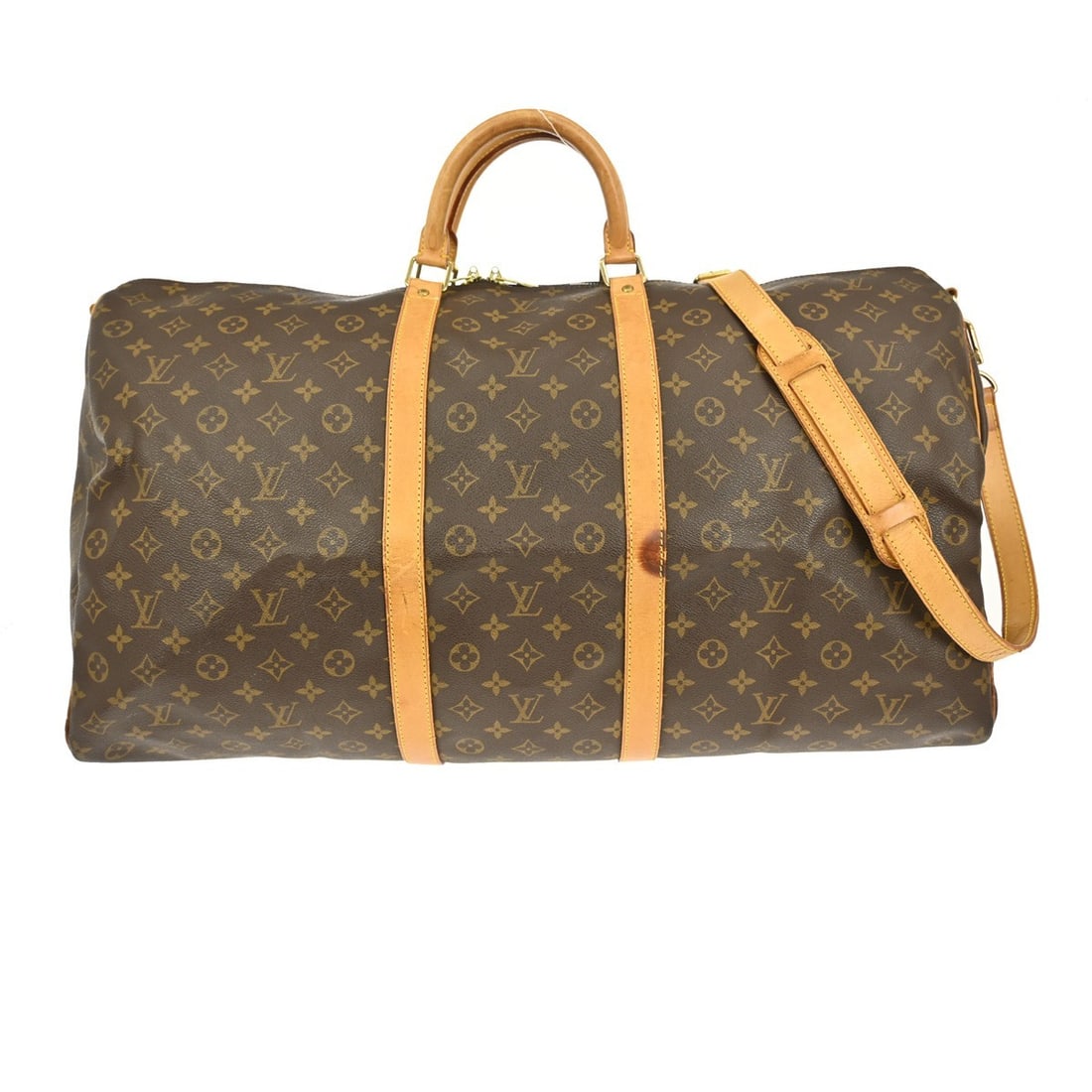 Louis Vuitton Keepall Bandouliere Monogram Canvas Travel Bag 60cm: Louis Vuitton Keepall Bandouliere Monogram Canvas Travel Bag 60cm This Louis Vuitton Keepall Bandouliere bag is crafted from signature monogram canvas in brown and designed for unisex use. Made in Fra