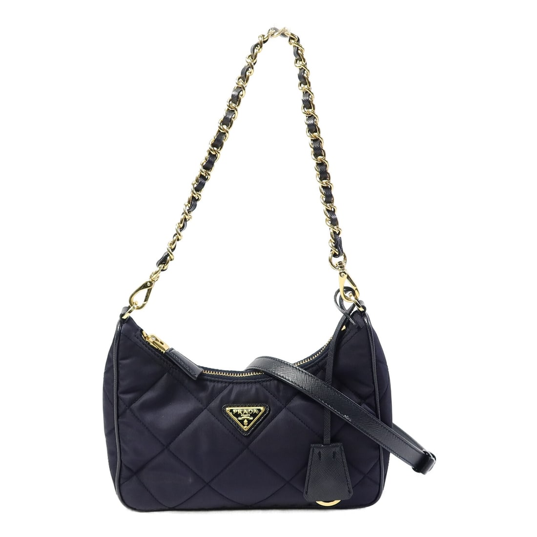 Prada Chaine Re Nylon Mini Navy 2way Shoulder Bag GHW (1 of 16)