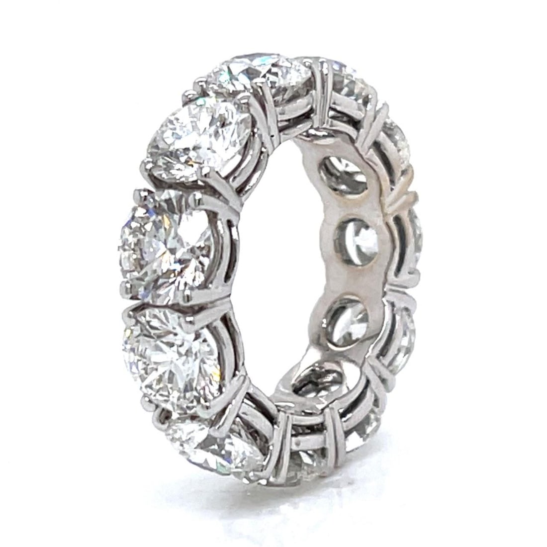 18K White Gold 11.00 Ct Diamond Eternity Band Size 6.75 - 2