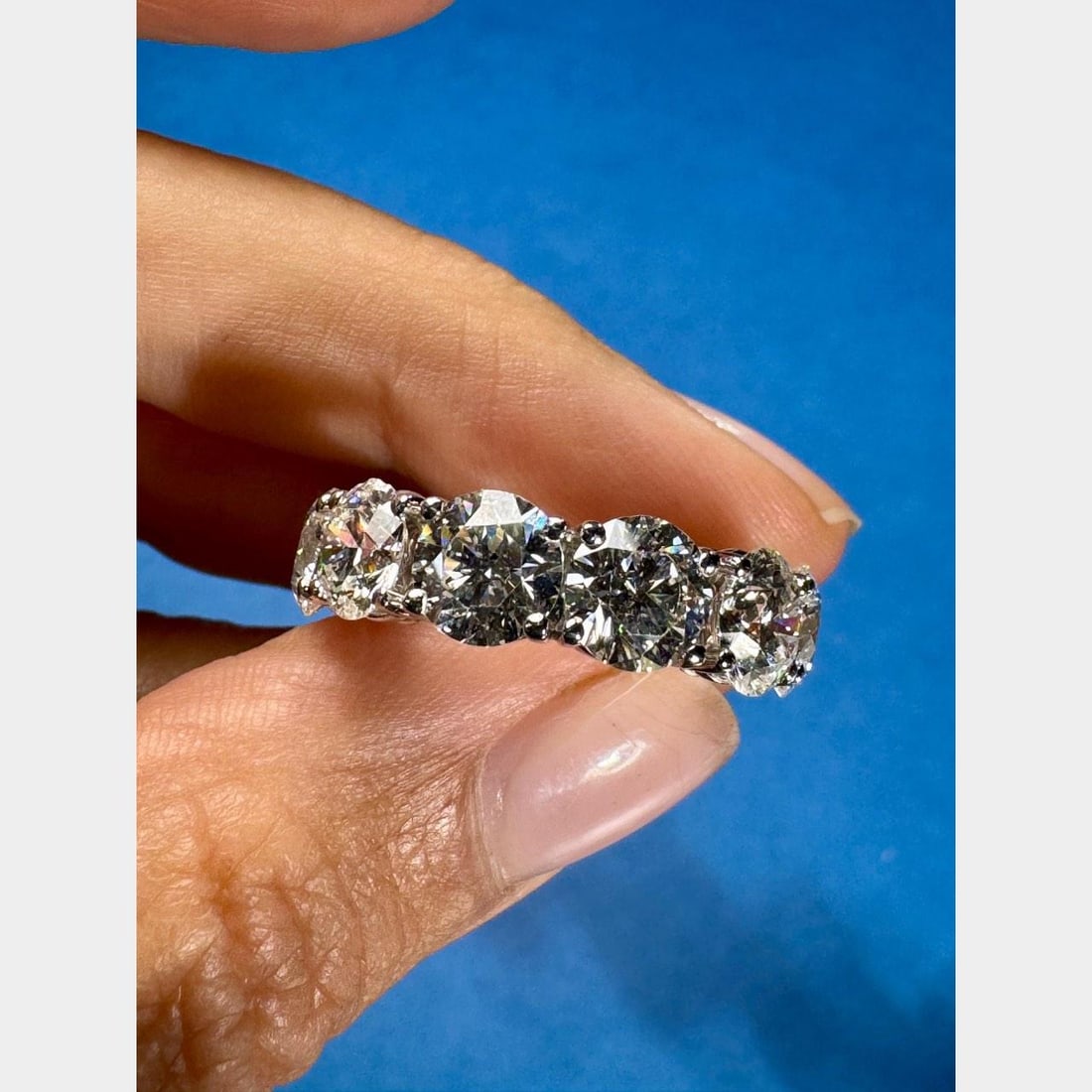 18K White Gold 11.00 Ct Diamond Eternity Band Size 6.75 - 4