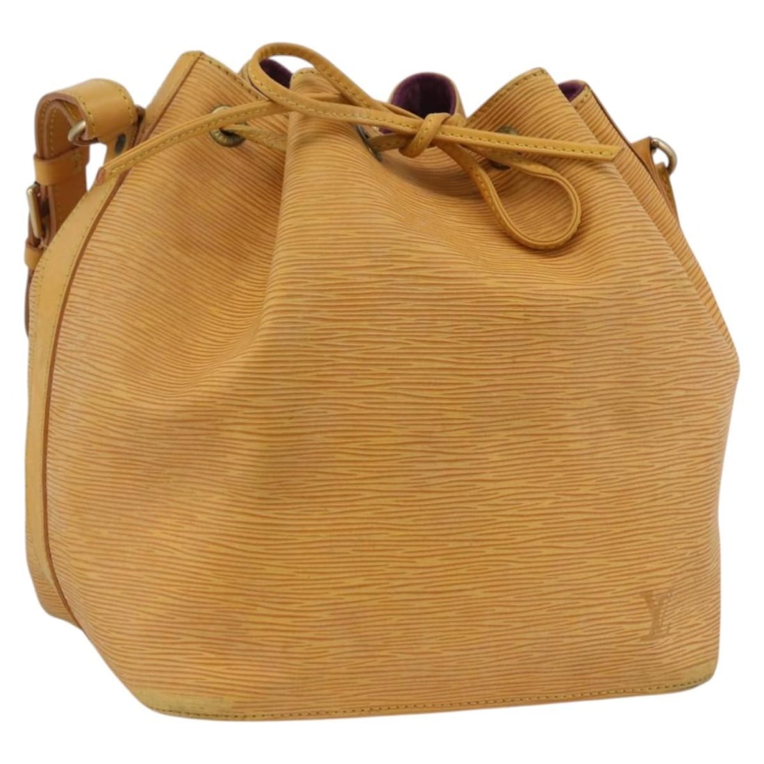 Louis Vuitton Yellow Epi Leather Petit Noe Shoulder Bag: Louis Vuitton Yellow Epi Leather Petit Noe Shoulder Bag The Louis Vuitton Petit Noe handbag is crafted from yellow Epi leather and designed for women. This bag features a classic structured silhouette