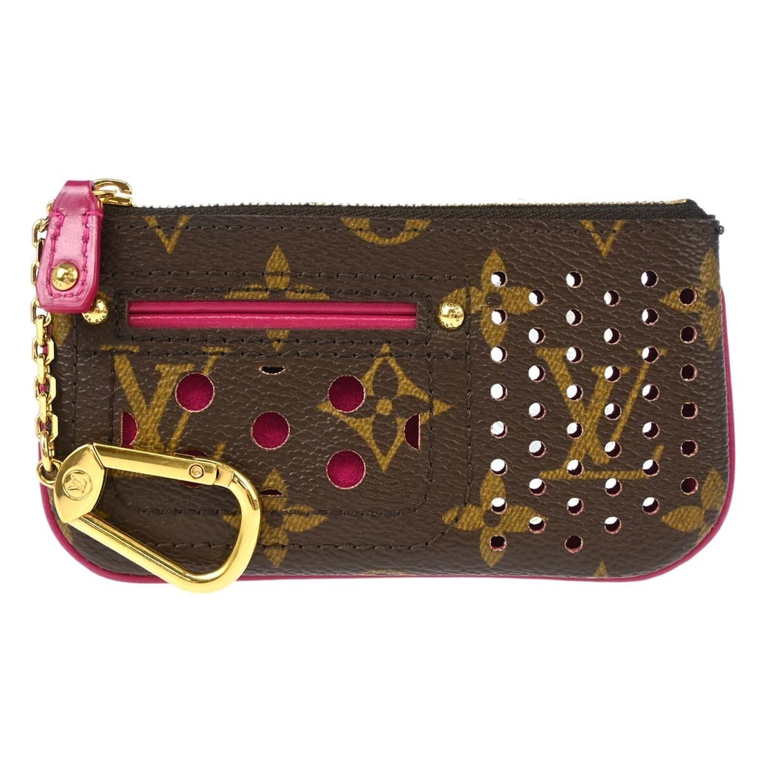 Monogram Perfo Canvas Coin Wallet Louis Vuitton Pochette Cles Brown Vintage: Monogram Perfo Canvas Coin Wallet Louis Vuitton Pochette Cles Brown Vintage This Louis Vuitton Monogram Perfo Pochette Cles coin purse features the iconic Monogram Perfo canvas in brown. Designed for 