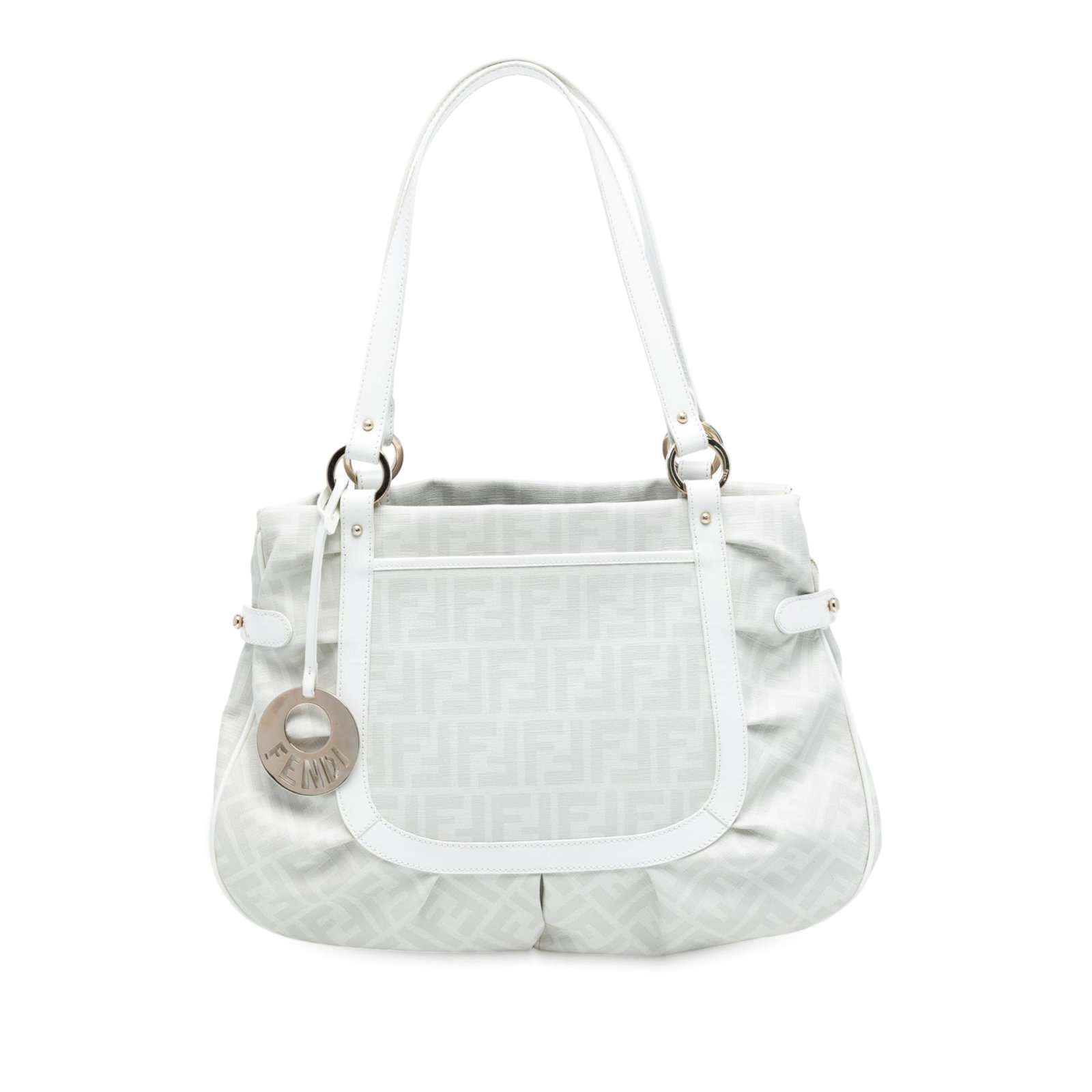 Fendi Chef Tote Bag Large Zucca Spalmati Coated Canvas Shopper: Fendi Chef Tote Bag Large Zucca Spalmati Coated Canvas Shopper This Fendi Large Zucca Spalmati Chef Shopper Tote features a coated canvas body with leather trim, flat leather straps, a top zip closure