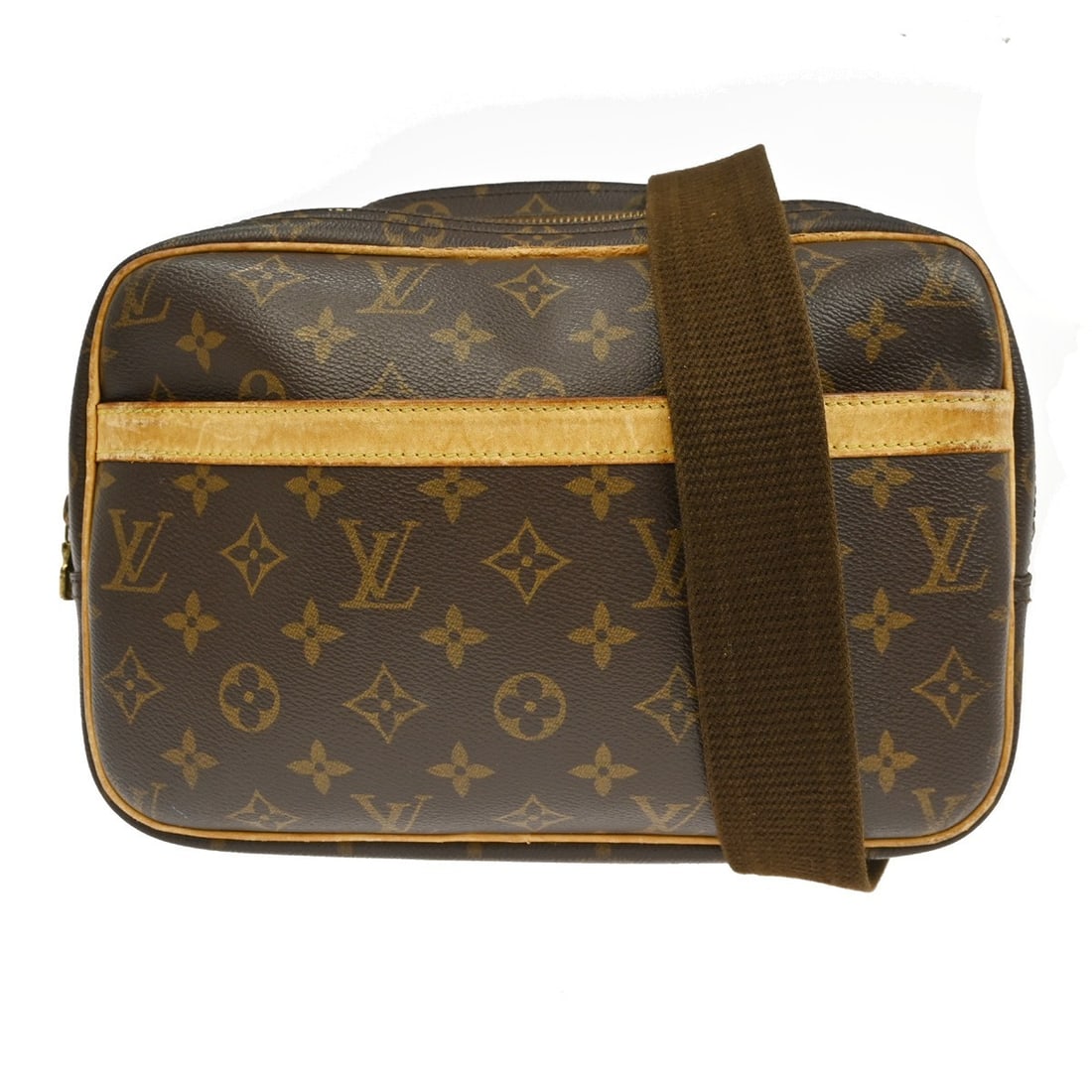 Louis Vuitton Reporter PM Monogram Canvas Small Crossbody Shoulder Bag M45254: Louis Vuitton Reporter PM Monogram Canvas Small Crossbody Shoulder Bag M45254 This Louis Vuitton Reporter PM messenger shoulder bag features the iconic monogram canvas leather exterior and an ivory PV