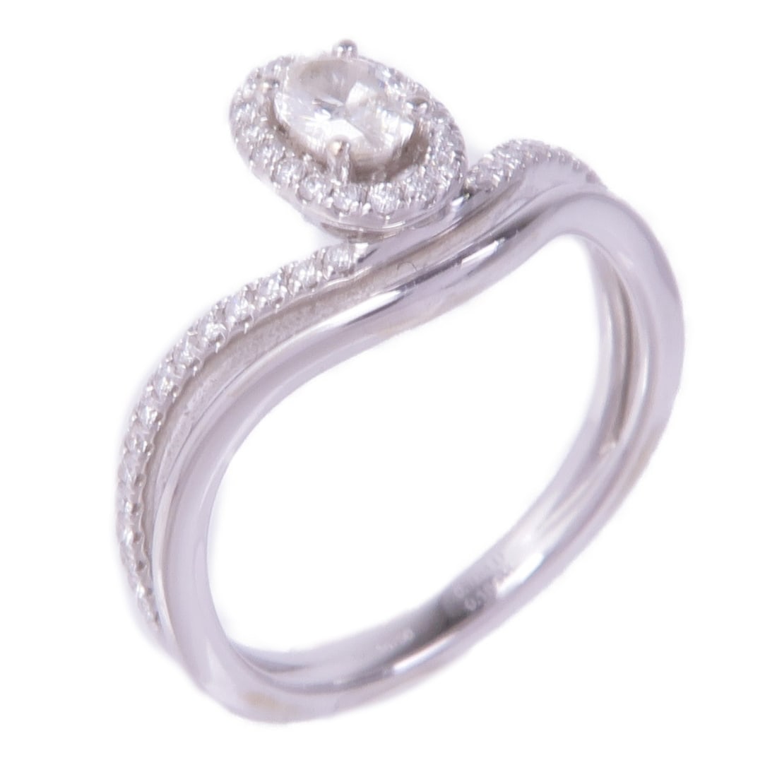 JEWELRY 18K White Gold Diamond Ring Size 5.5 (1 of 7)