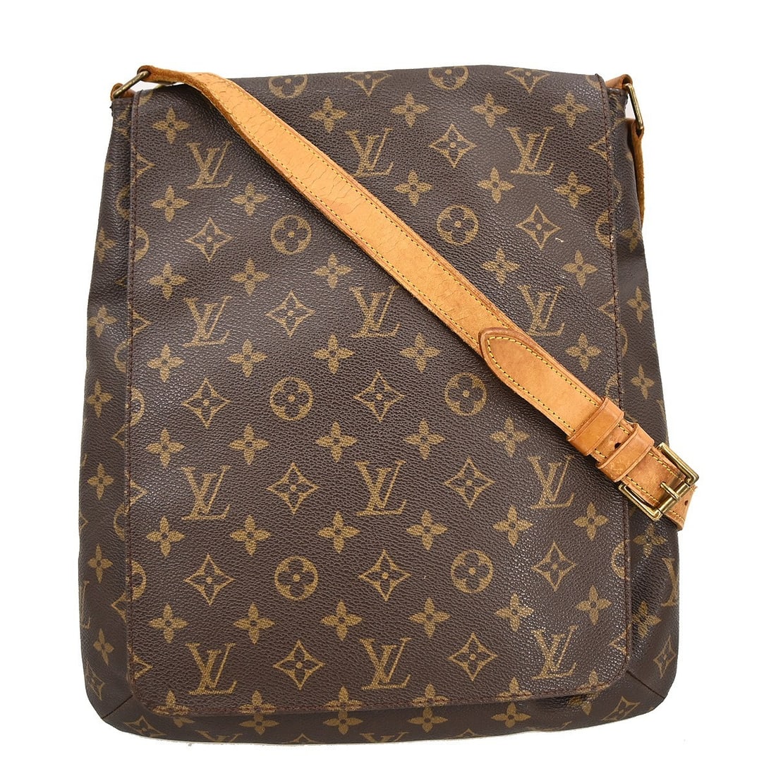 Louis Vuitton Musette Monogram Canvas Large Brown Shoulder Bag: Louis Vuitton Musette Monogram Canvas Large Brown Shoulder Bag This Louis Vuitton Musette shoulder bag features the iconic Monogram canvas exterior and brown leather shoulder strap. Designed in a larg