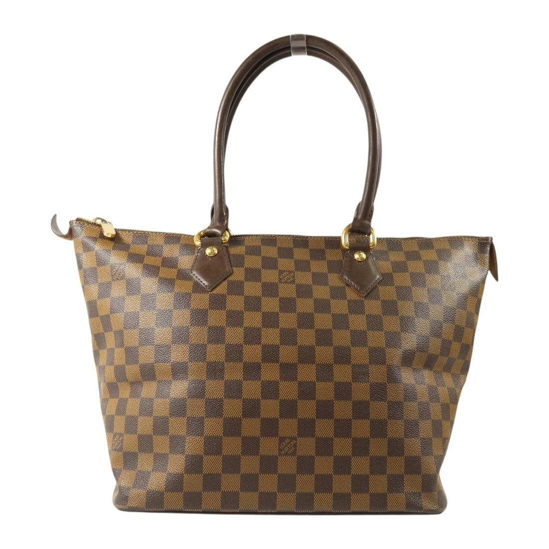 Louis Vuitton Damier Brown Saleya MM Tote Bag GHW: Louis Vuitton Damier Brown Saleya MM Tote Bag GHW This Louis Vuitton Saleya MM tote bag features the iconic Damier brown PVC coated canvas exterior with gold-tone hardware. Designed for both style and
