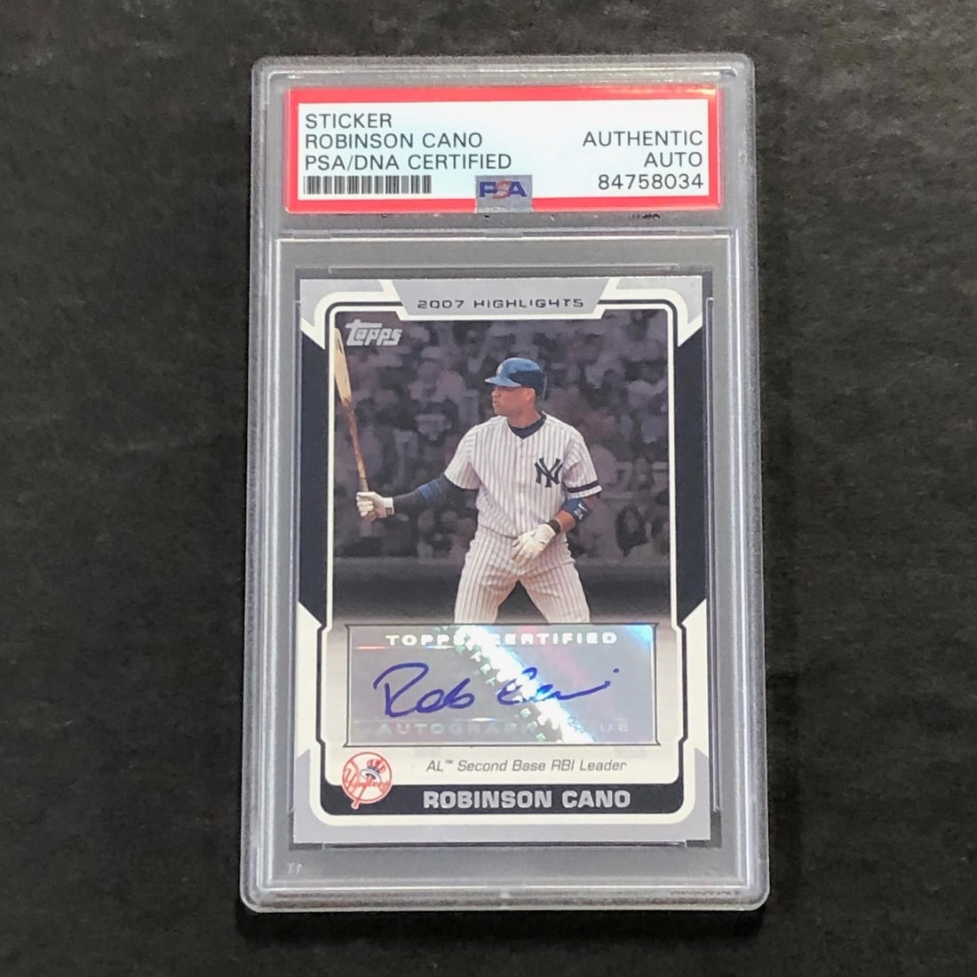 2008 Topps Highlights Robinson Cano Signed Card PSA/DNA Yankees: 2008 Topps Highlights Robinson Cano Signed Card PSA/DNA Yankees This 2008 Topps Highlights #HA-RC card features the signature of Robinson Cano, a prominent player for the New York Yankees. The autogra