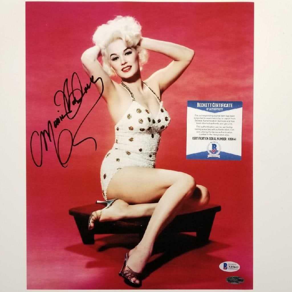 Mamie Van Doren Autographed 11x14 Photograph Beckett Certified: Mamie Van Doren Autographed 11x14 Photograph Beckett Certified This is an original 11x14 photograph signed by actress and Playboy model Mamie Van Doren. The autograph is authenticated by Beckett and t