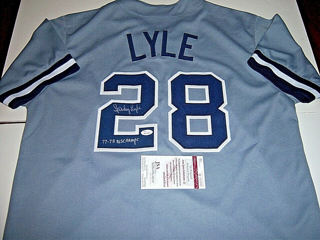 Sparky Lyle Signed Yankees Jersey With JSA COA 1977-78 World Series Champions (1 of 1)