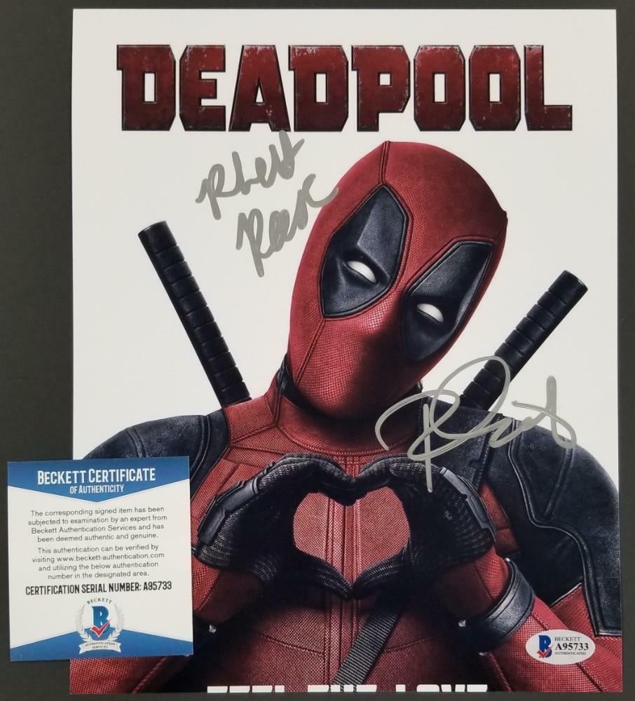 Deadpool 8x10 Photo Hand Signed by Paul Wernick and Rhett Reese Beckett COA: Deadpool 8x10 Photo Hand Signed by Paul Wernick and Rhett Reese Beckett COA This is an original 8x10 photograph signed by writers Paul Wernick and Rhett Reese, known for their work on Deadpool. The au