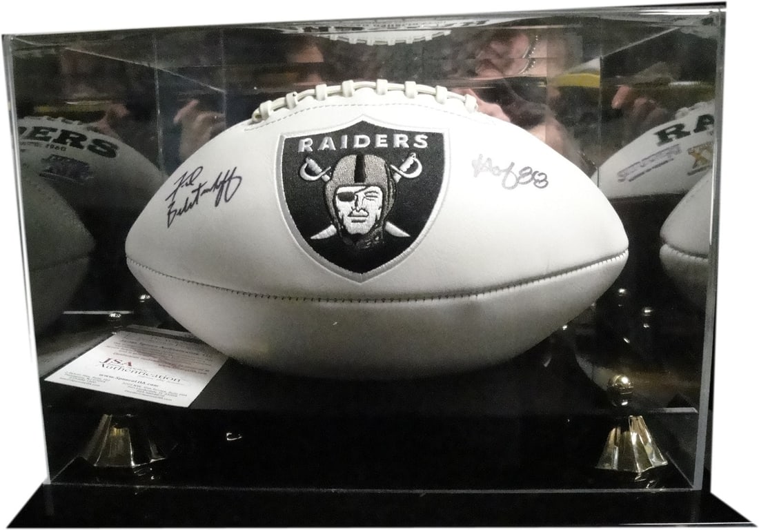 Fred Biletnikoff Autographed Football with Display Case JSA HOF 88 (1 of 3)